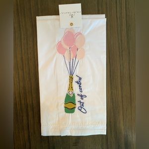 8 Oak Lane Bar Towels “Out of Control” Champagne Motif